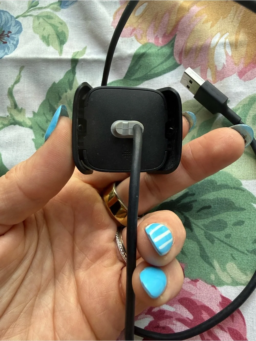 Black Fitbit Charging Cradle with USB Cable